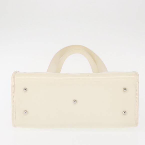 GUCCI Mesh Tote Bag Leather Vinyl Beige Silver 002 1705 0405 Auth ti3484